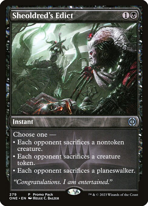 ONE, Sheoldred's Edict, (Promo Pack), 279, U, Near Mint, Normal, EN