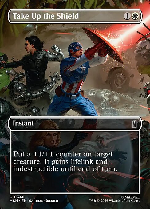 MSH, Take Up the Shield, (Borderless), 348, C, Near Mint, (Foil), EN