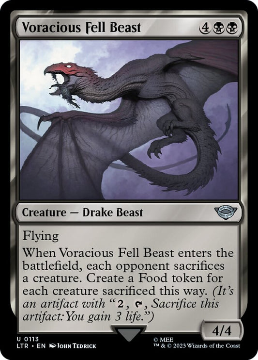 LTR, Voracious Fell Beast, Standard, 113, U, Near Mint, Normal, EN