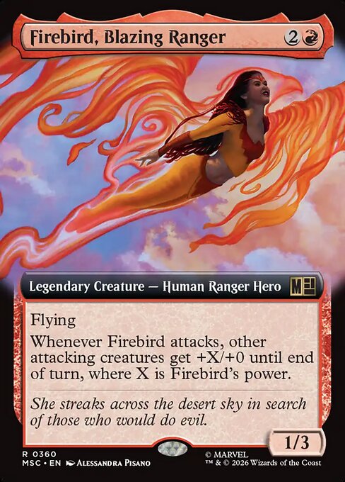 MSC, Firebird, Blazing Ranger, (Extended Art), 360, R, Near Mint, Normal, EN