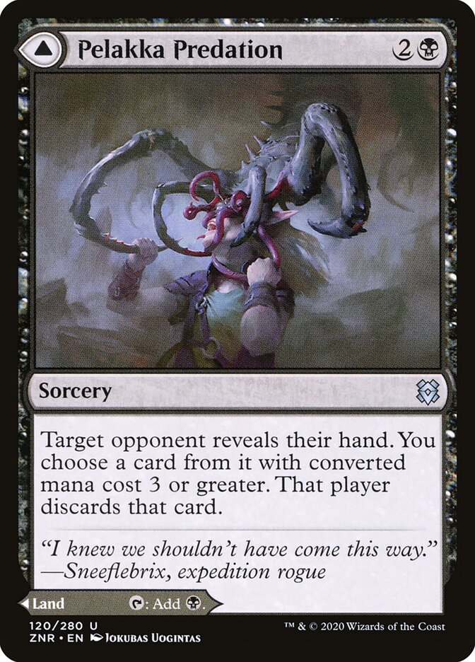 ZNR, Pelakka Predation // Pelakka Caverns, Standard, 120, U, Near Mint, (Foil), EN
