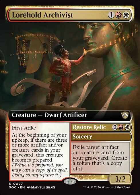 SOC, Lorehold Archivist // Restore Relic, (Extended Art), 97, R, Near Mint, Normal, EN