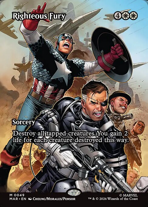 MAR, Righteous Fury, (Borderless), 49, M, Near Mint, Normal, EN