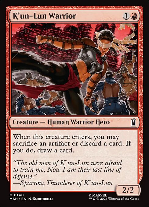 MSH, K'un-Lun Warrior, Standard, 140, C, Near Mint, (Foil), EN