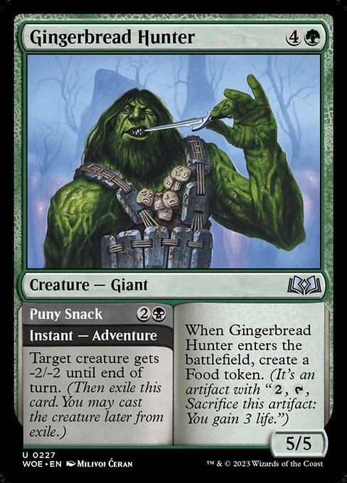 WOE, Gingerbread Hunter // Puny Snack, Standard, 227, U, Near Mint, Normal, EN