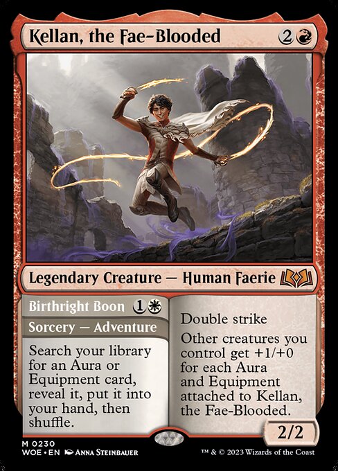 WOE, Kellan, the Fae-Blooded // Birthright Boon, Standard, 230, M, Near Mint, (Foil), EN