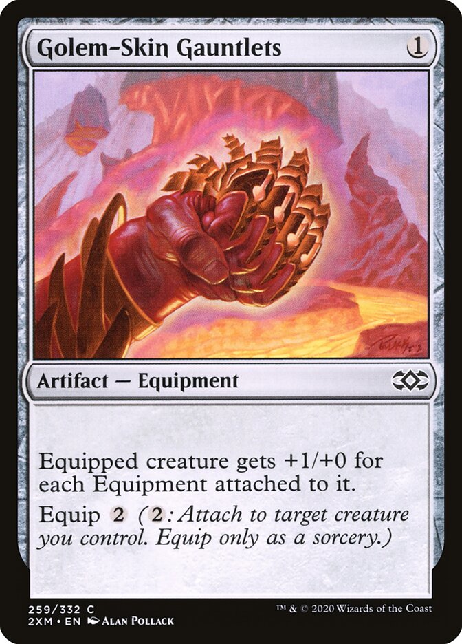 2XM, Golem-Skin Gauntlets, Standard, 259, C, Near Mint, (Foil), EN