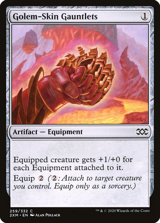 2XM, Golem-Skin Gauntlets, Standard, 259, C, Near Mint, (Foil), EN