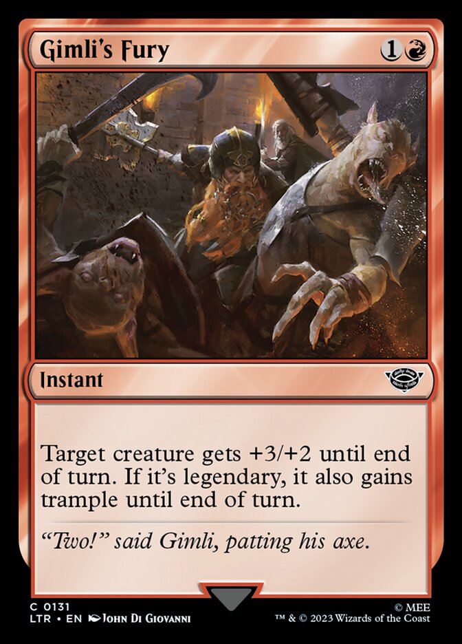 LTR, Gimli's Fury, Standard, 131, C, Near Mint, (Foil), EN