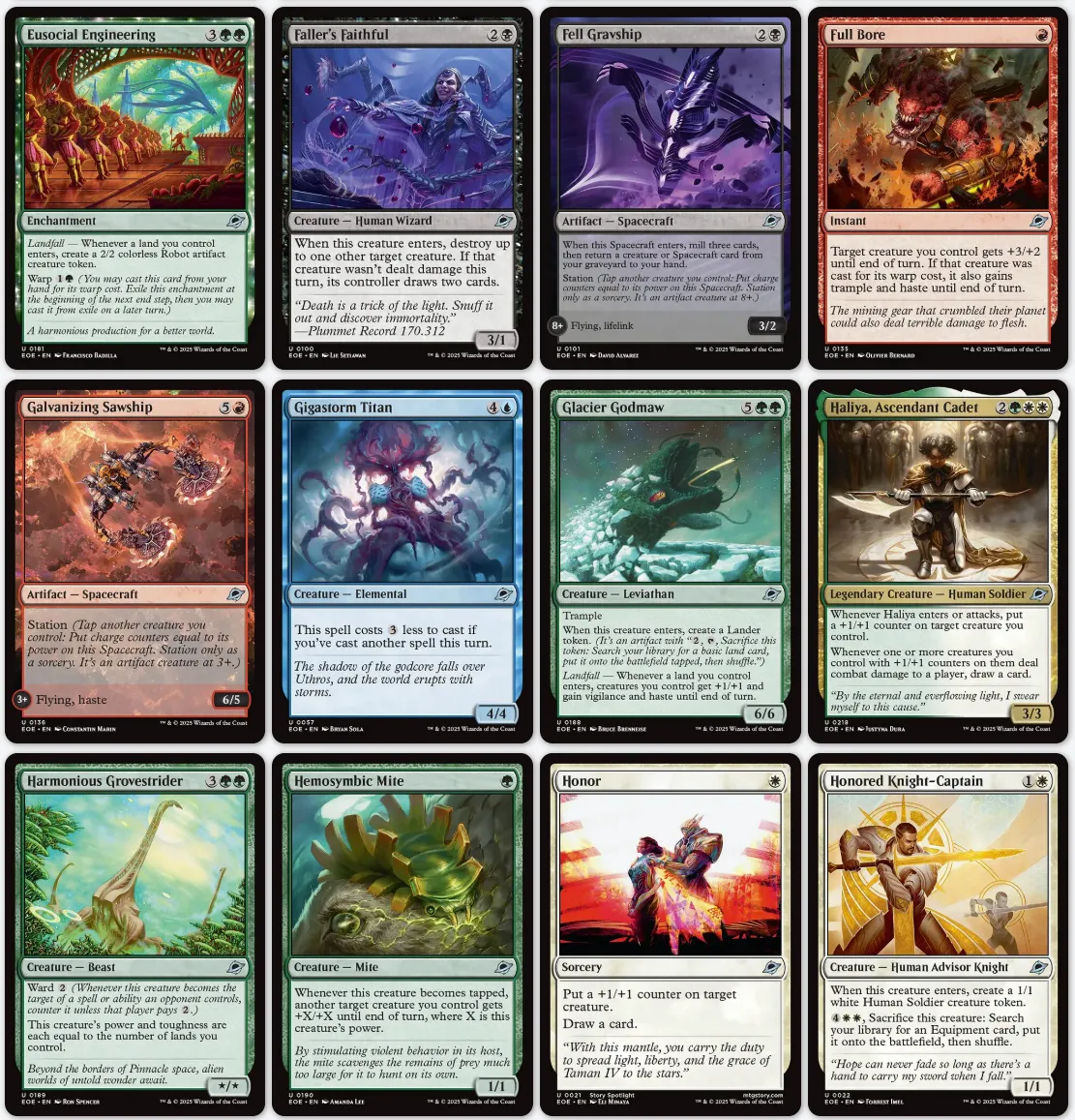 EOE, Foil, Full-Sleeved, 100-Card Uncommons Set - Edge of Eternities, Magic the Gathering, MTG