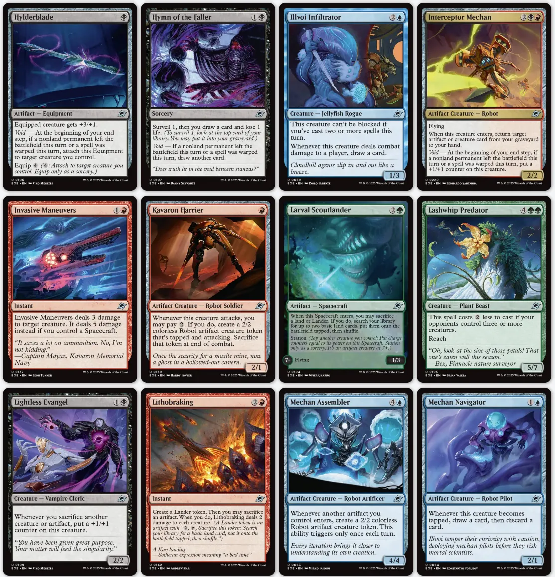 EOE, Foil, Full-Sleeved, 100-Card Uncommons Set - Edge of Eternities, Magic the Gathering, MTG