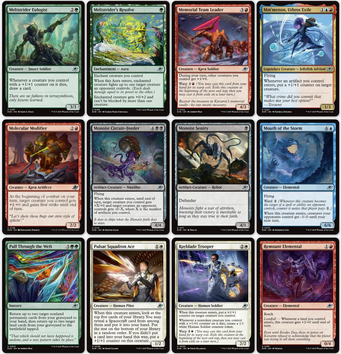 EOE, Foil, Full-Sleeved, 100-Card Uncommons Set - Edge of Eternities, Magic the Gathering, MTG