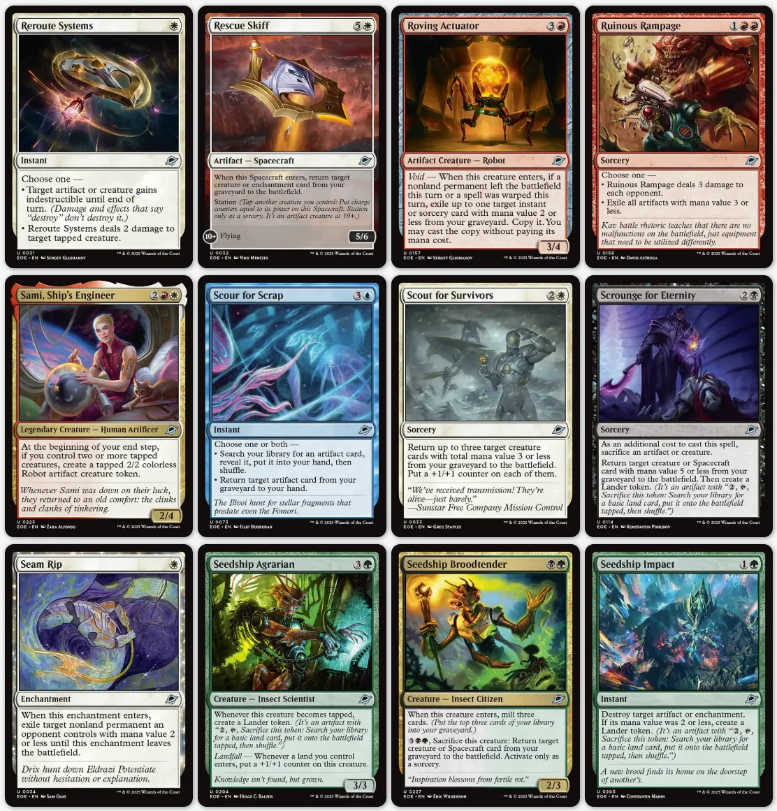EOE, Foil, Full-Sleeved, 100-Card Uncommons Set - Edge of Eternities, Magic the Gathering, MTG
