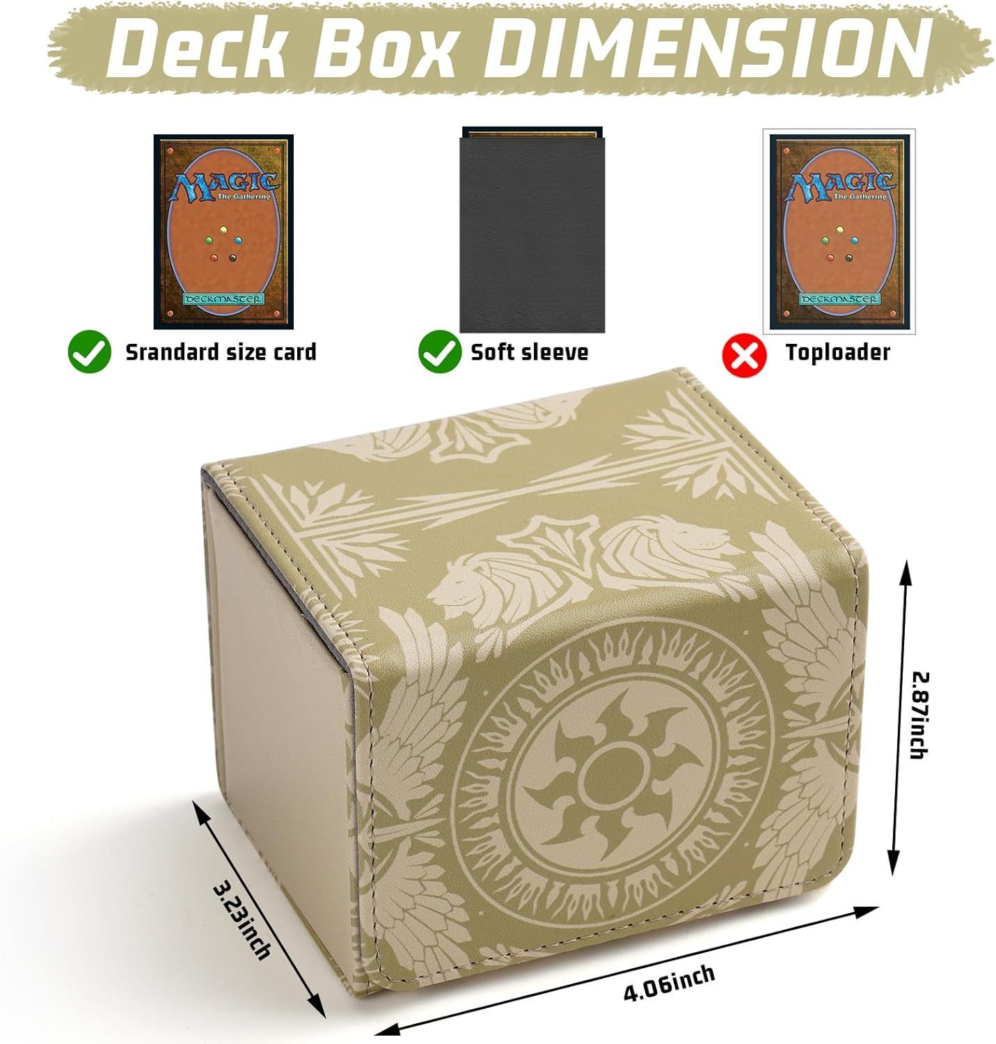 PU Leather Commander Deck Box - White Plains - Mana Symbol