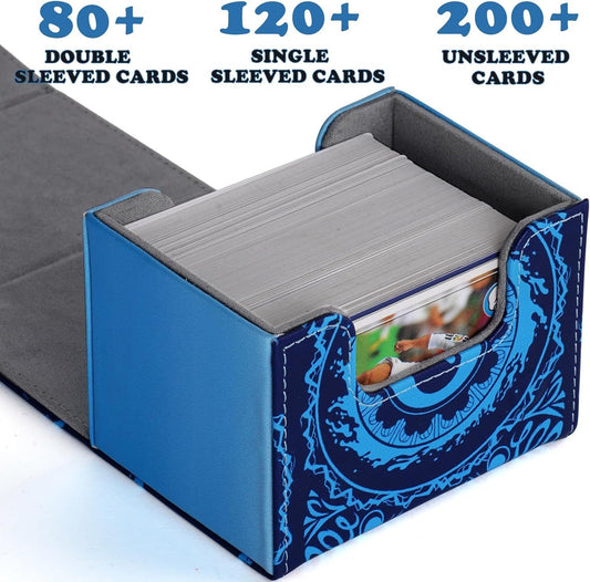 PU Leather Commander Deck Box - Blue Island - Mana Symbol