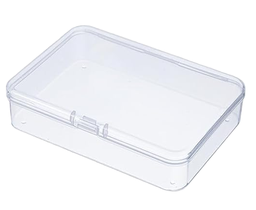 2x - Plastic Playing Card Boxes, 4.1 x 3 x 1 Inches Transparent Snap Closure Playing Card Case,Trading Cards Storage Box