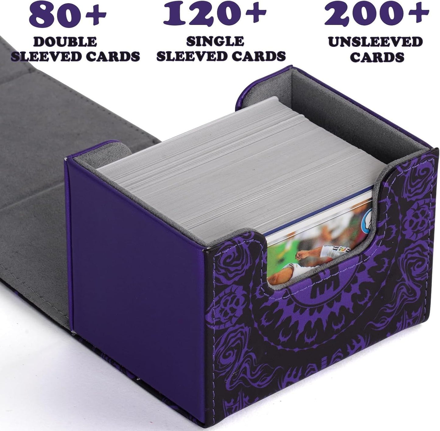 PU Leather Commander Deck Box - Black/Purple Swamp - Mana Symbol