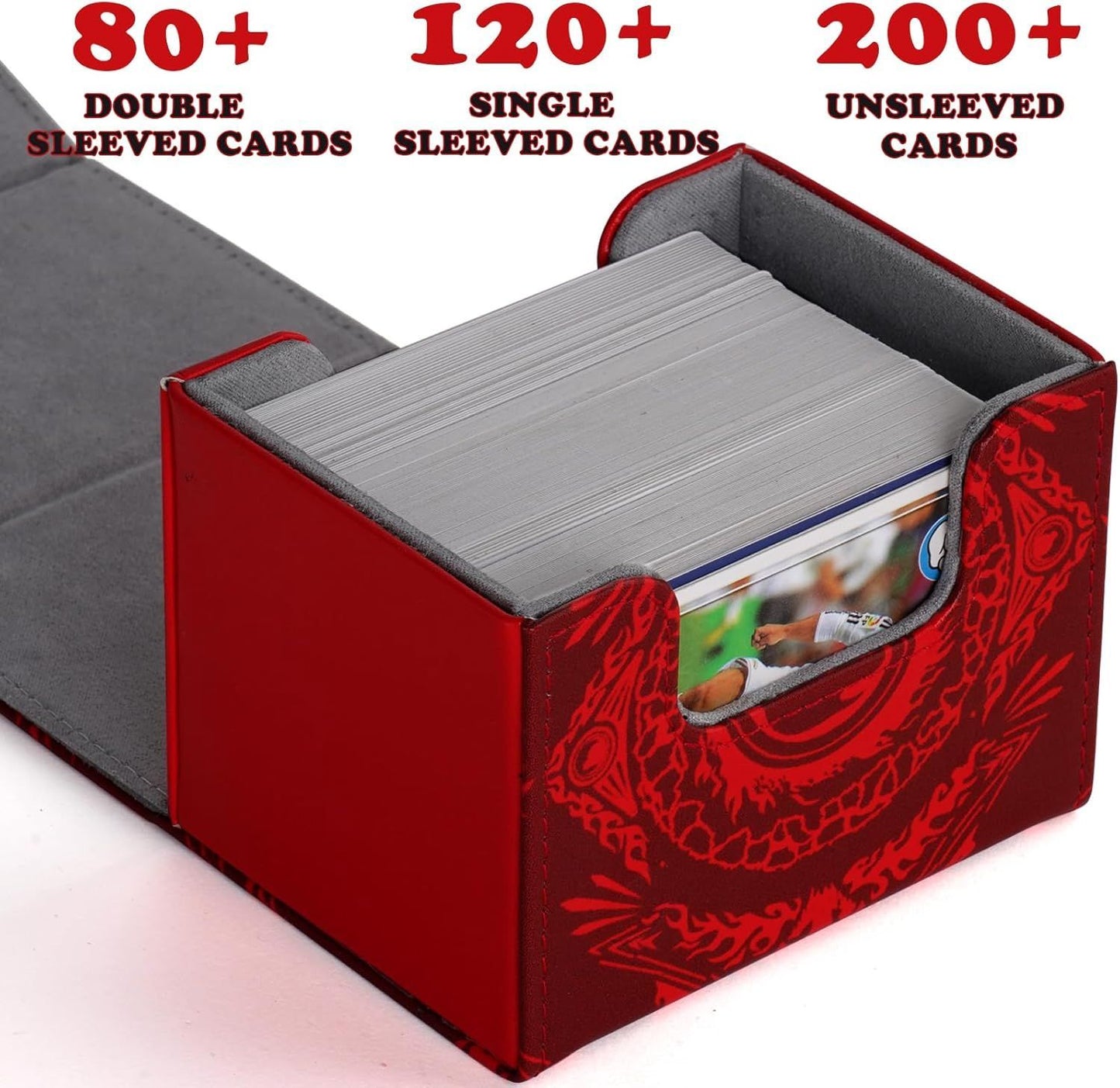 PU Leather Commander Deck Box - Red Mountain - Mana Symbol