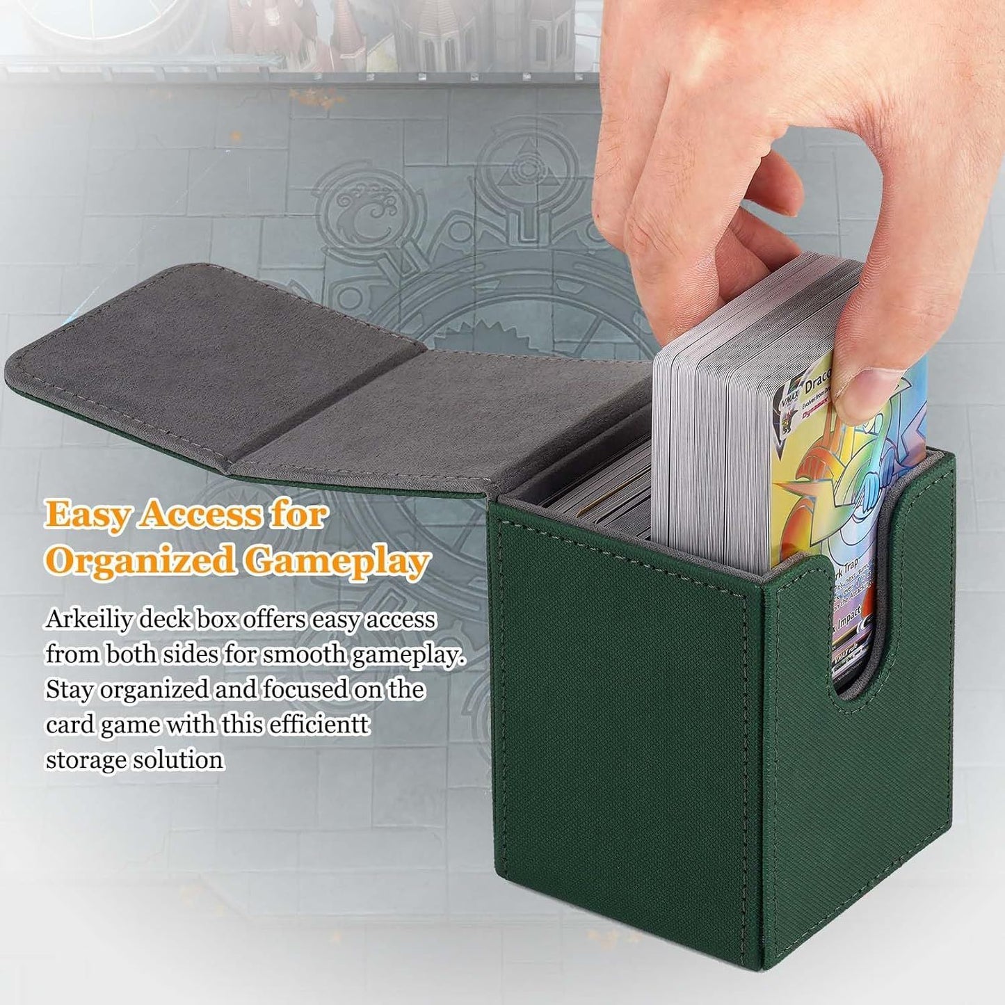 60+ PU Leather Single Sleeved Commander Deck Box - All Mana Symbols & Planeswalker Symbol - Select Color