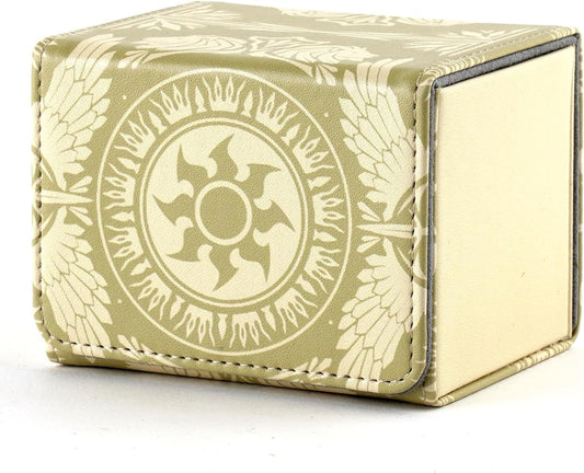 PU Leather Commander Deck Box - White Plains - Mana Symbol
