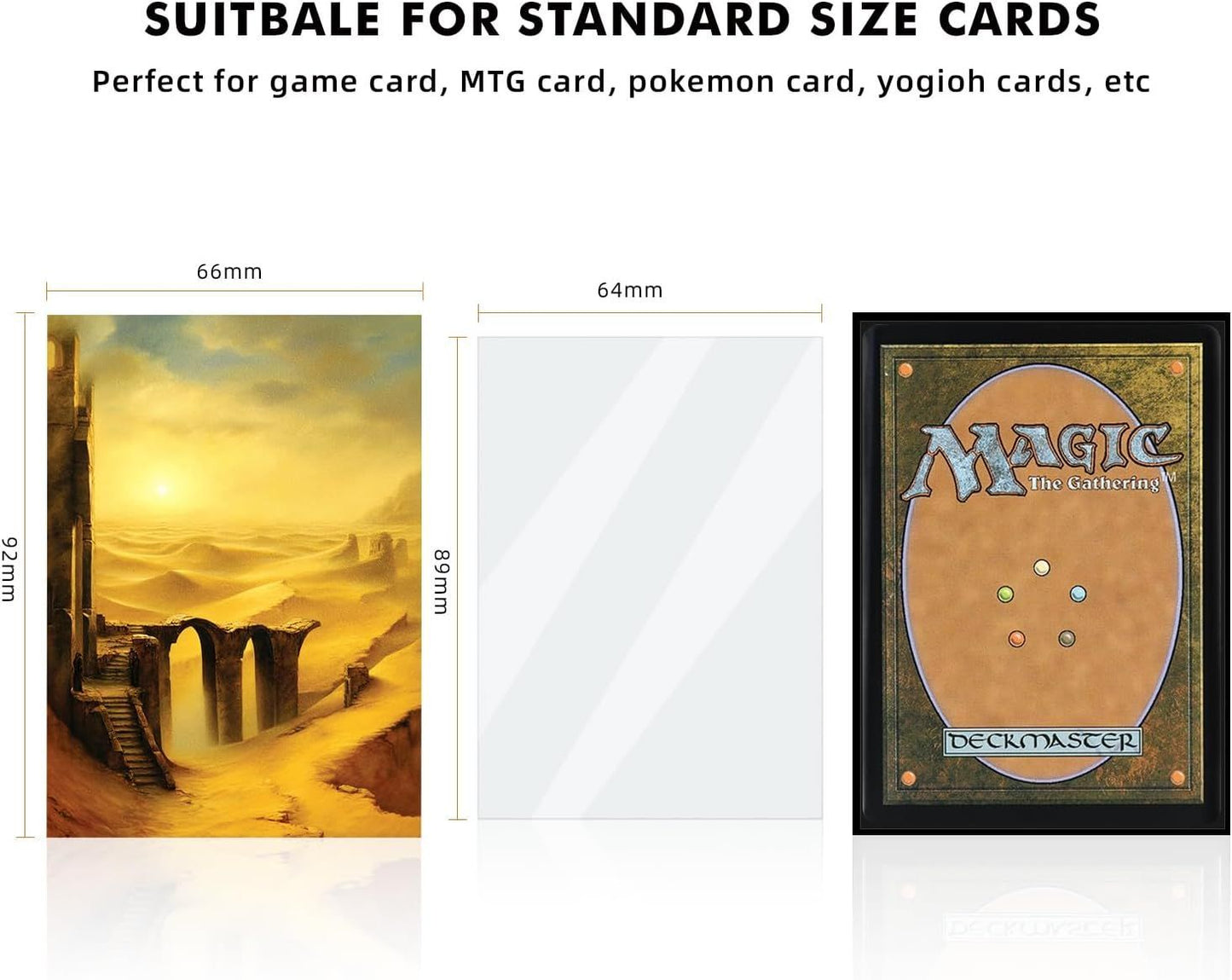 Katomula 100 MTG Card Sleeves with 100 Inner Sleeve, Textured Back Art Sleeves, Fit Standard Size Cards - Plains Bridge