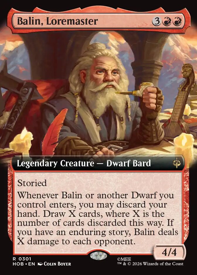 HOB, Balin, Loremaster, (Extended Art), 301, R, Near Mint, Normal, EN