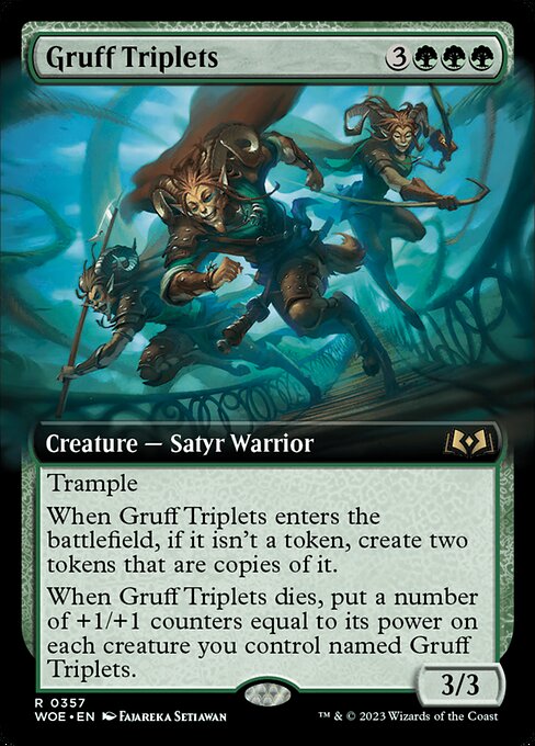 WOE, Gruff Triplets, (Extended Art), 357, R, Near Mint, (Foil), EN