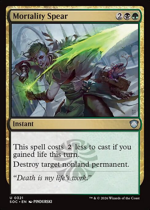 SOC, Mortality Spear, Standard, 321, U, Near Mint, Normal, EN
