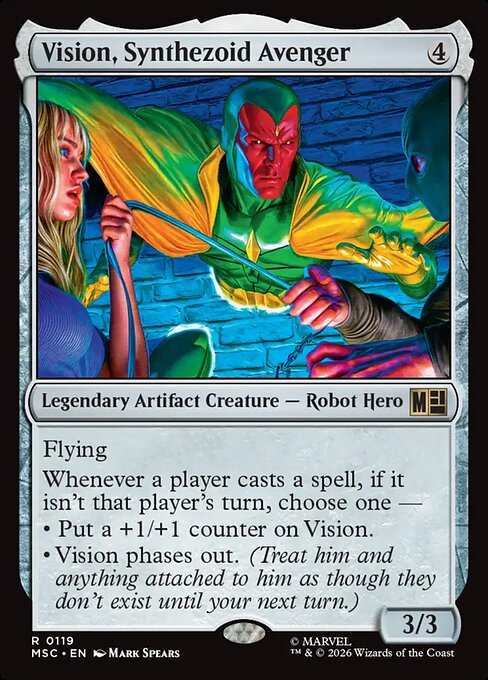 MSC, Vision, Synthezoid Avenger, Standard, 119, R, Near Mint, {Surge Foil}, EN