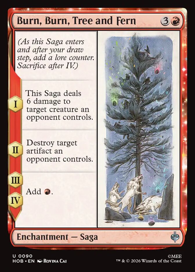 HOB, Burn, Burn, Tree and Fern, Standard, 90, U, Near Mint, Normal, EN