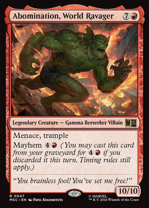 MSC, Abomination, World Ravager, Standard, 47, R, Near Mint, (Surge Foil), EN