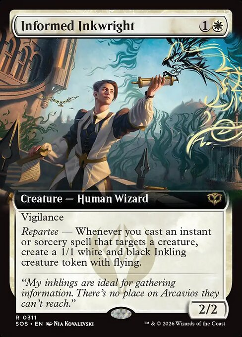 SOS, Informed Inkwright, (Extended Art), 311, R, Near Mint, (Foil), EN