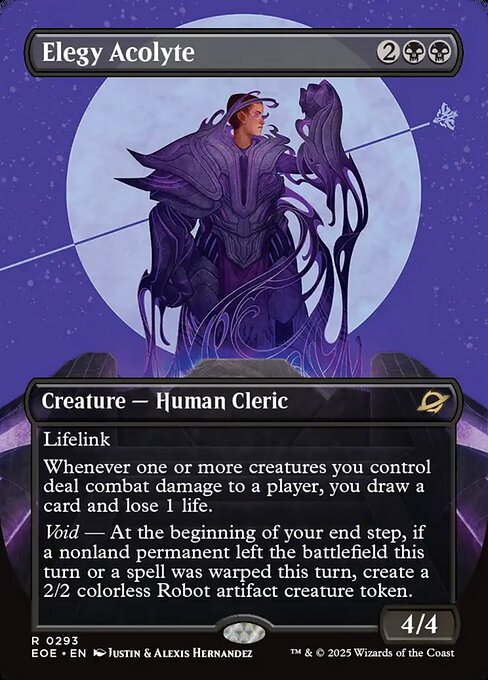 EOE, Elegy Acolyte, (Borderless), 293, R, Near Mint, (Foil), EN