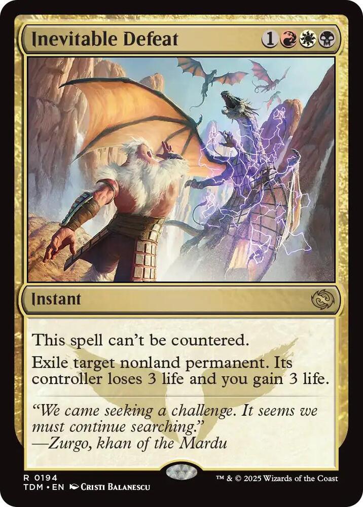 TDM, Inevitable Defeat, Standard, 194, R, Near Mint, Normal, EN